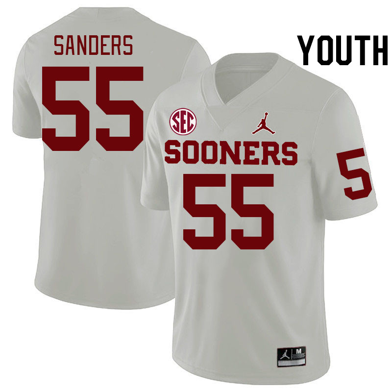 Youth #55 Ashton Sanders Oklahoma Sooners 2024 SEC Conference College Football Jerseys-White